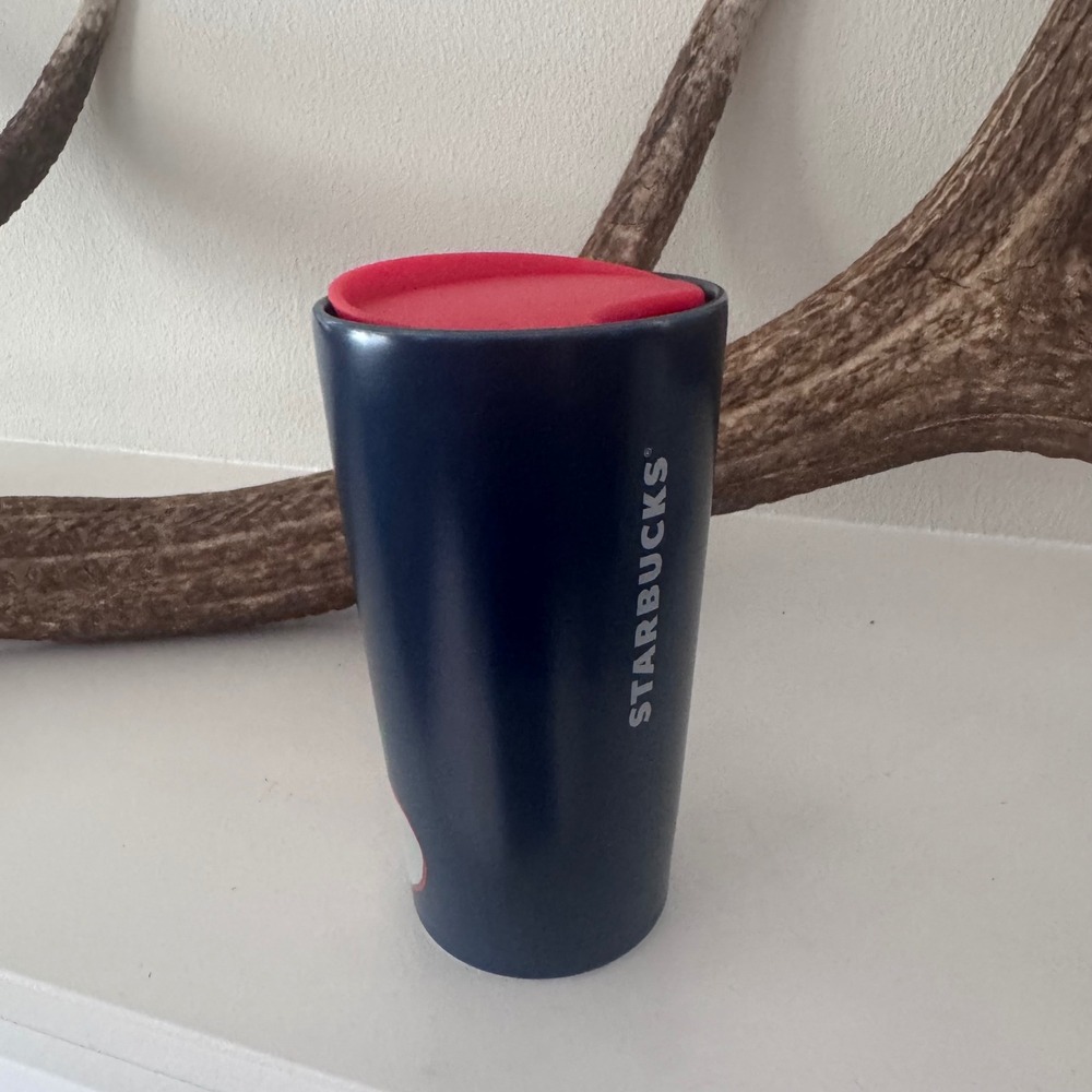 Starbucks 2020 Teachers Apple Ceramic Travel Tumbler Mug w/ Red Lid 12oz Limited